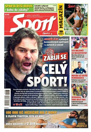 Obálka e-magazínu Sport 7.8.2020