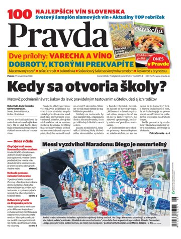 Obálka e-magazínu Pravda 27. 11. 2020