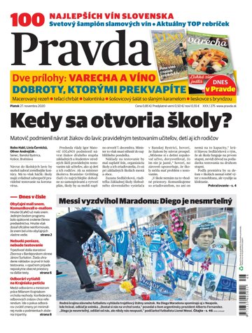 Obálka e-magazínu Pravda 27. 11. 2020