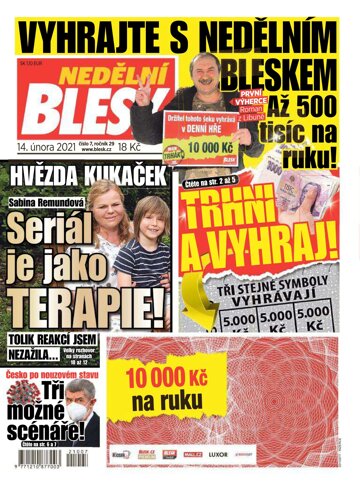 Obálka e-magazínu Nedělní Blesk 14.2.2021