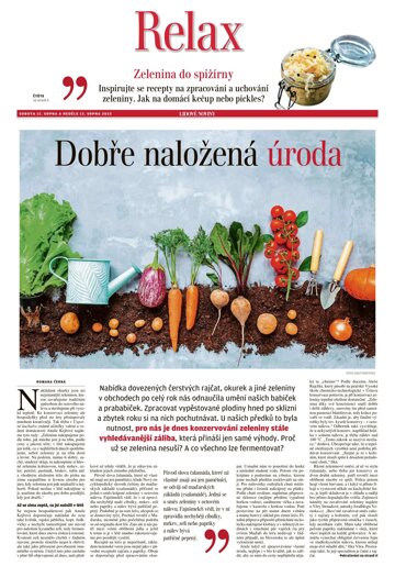 Obálka e-magazínu LN+ Čechy - 12.8.2023