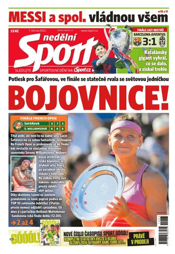 Obálka e-magazínu Nedělní Sport 7.6.2015