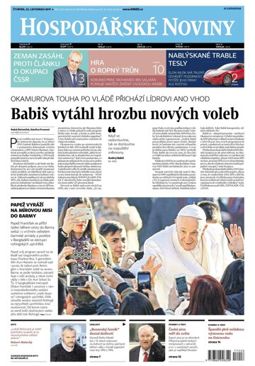 Obálka e-magazínu Hospodářské noviny 226 - 23.11.2017
