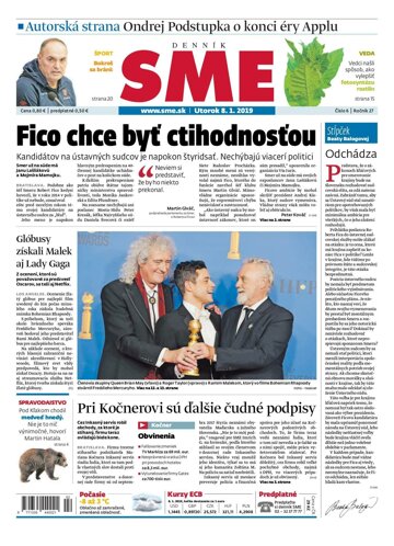 Obálka e-magazínu SME 8.1.2019