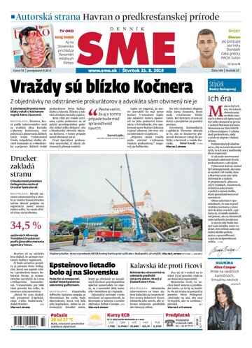 Obálka e-magazínu SME 15.8.2019