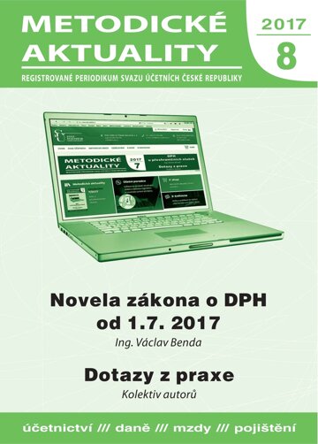 Obálka e-magazínu Metodické aktuality Svazu účetních 8/2017