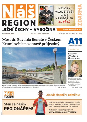 Obálka e-magazínu Náš Region - Vysočina 22/2025