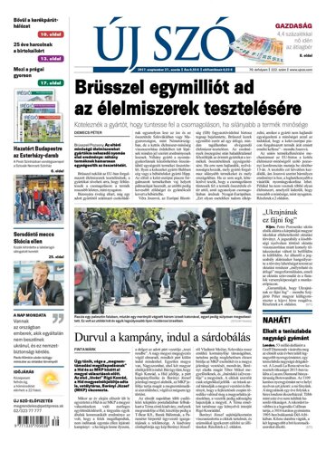 Obálka e-magazínu Új Szó 27.9.2017