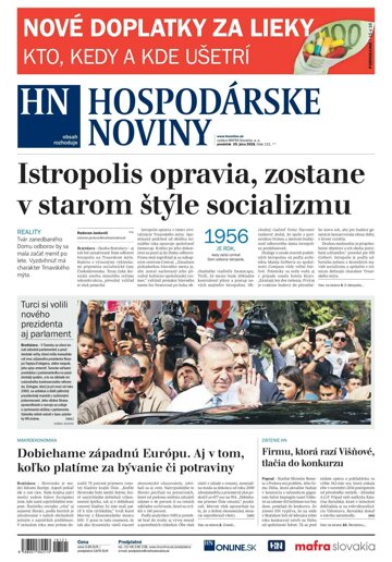 Obálka e-magazínu Hospodárske noviny 25.06.2018