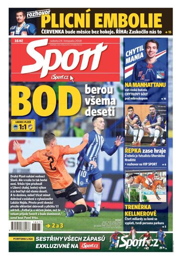 Obálka e-magazínu Sport 24.11.2018
