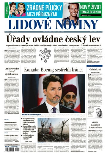 Obálka e-magazínu Lidové noviny 10.1.2020