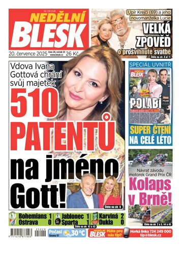 Obálka e-magazínu Nedělní Blesk 20.7.2025