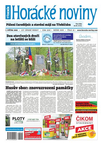 Obálka e-magazínu Horácké Noviny 19/2026