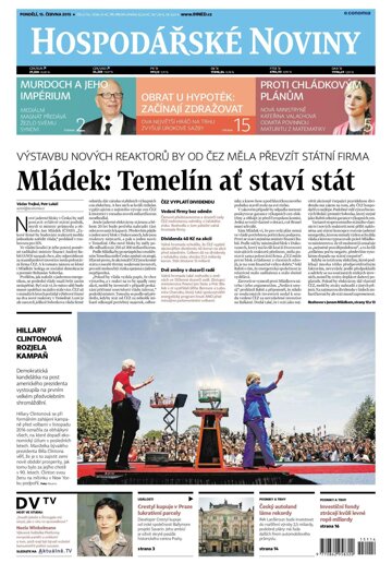 Obálka e-magazínu Hospodářské noviny 114 - 15.6.2015