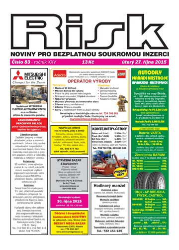 Obálka e-magazínu Risk 83/2015