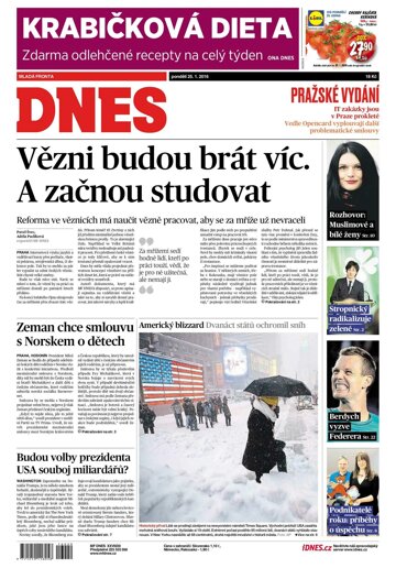 Obálka e-magazínu MF Dnes 25.1.2016