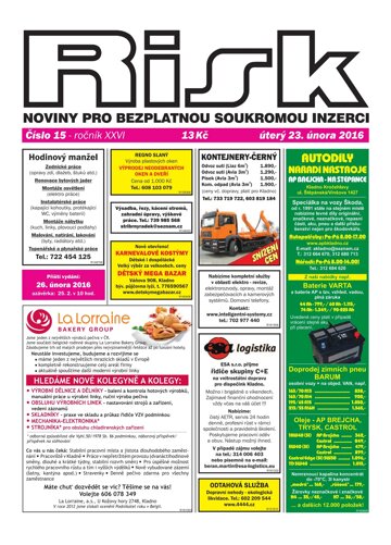 Obálka e-magazínu Risk 15/2016