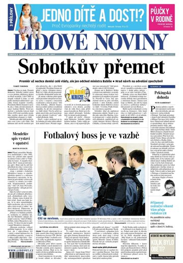 Obálka e-magazínu Lidové noviny 6.5.2017