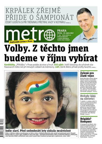 Obálka e-magazínu deník METRO 16.8.2017