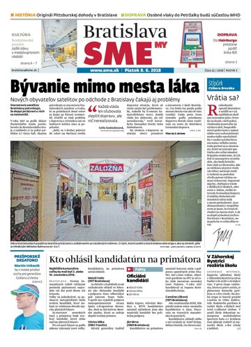 Obálka e-magazínu SME MY Bratislava 8/6/2018