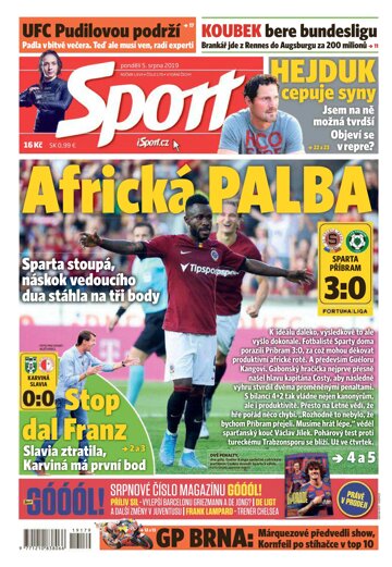 Obálka e-magazínu Sport 5.8.2019