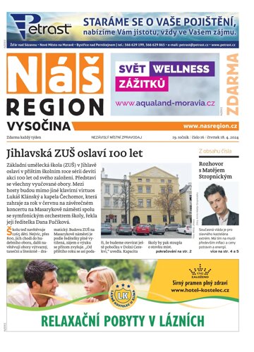 Obálka e-magazínu Náš Region - Vysočina 16/2024