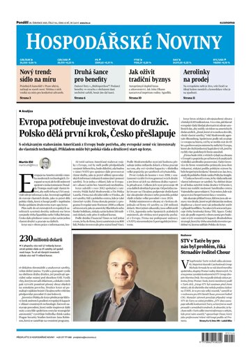 Obálka e-magazínu Hospodářské noviny 144 - 28.7.2025