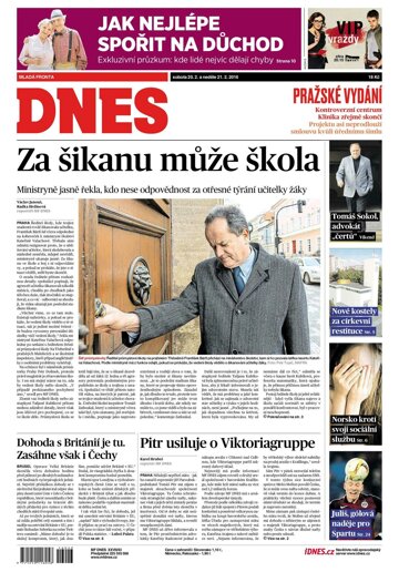 Obálka e-magazínu MF Dnes 20.2.2016