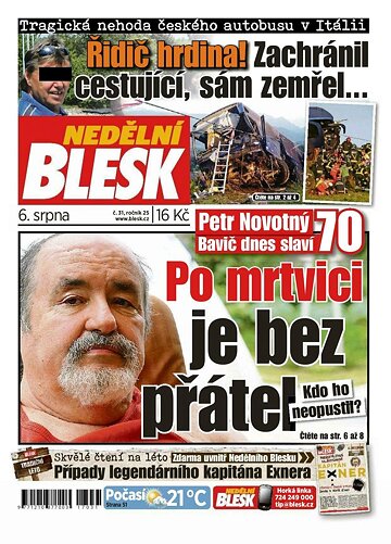 Obálka e-magazínu Nedělní Blesk 6.8.2017