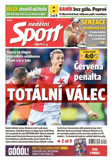 Obálka e-magazínu Nedělní Sport 2.9.2018