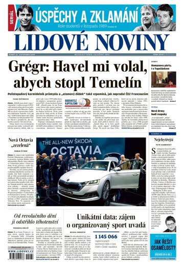 Obálka e-magazínu Lidové noviny 12.11.2019