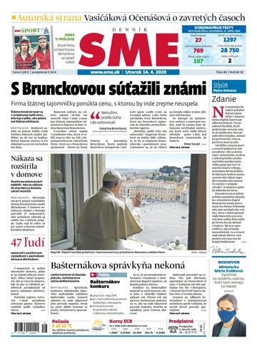 Obálka e-magazínu SME 14.4.2020