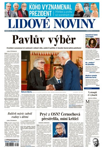 Obálka e-magazínu Lidové noviny 30.10.2023