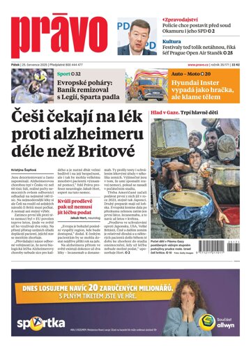 Obálka e-magazínu Deník Právo 25.7.2025