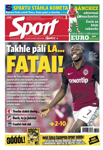 Obálka e-magazínu Sport 5.10.2015