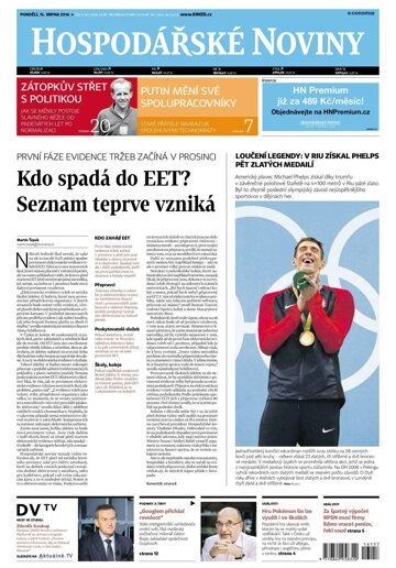 Obálka e-magazínu Hospodářské noviny 157 - 15.8.2016