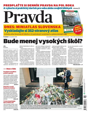 Obálka e-magazínu Pravda 14. 11. 2016