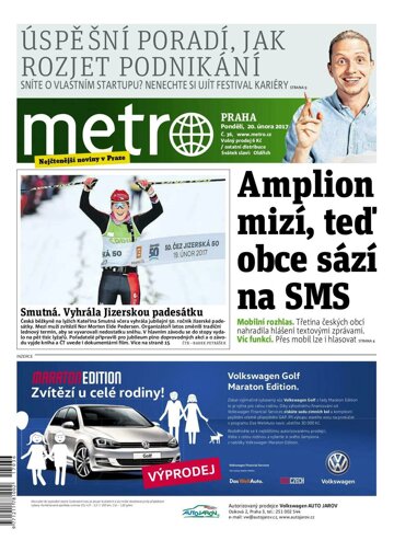 Obálka e-magazínu deník METRO 20.2.2017