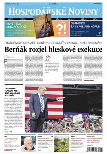 Obálka e-magazínu Hospodářské noviny 162 - 23.8.2018