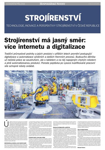 Obálka e-magazínu Hospodářské noviny - příloha 241 - 13.12.2018 Strojírenství
