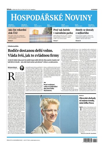 Obálka e-magazínu Hospodářské noviny 154 - 10.8.2022