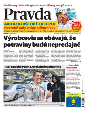 Obálka e-magazínu Pravda 26. 9. 2022