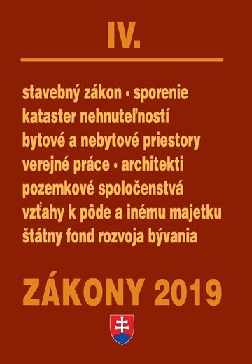 Obálka knihy Zákony IV / 2019