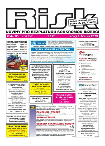 Obálka e-magazínu Risk 17/2015