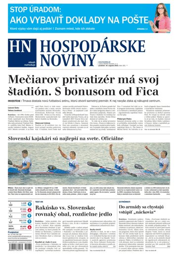 Obálka e-magazínu Hospodárske noviny 24.08.2015