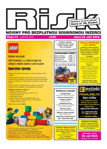 Obálka e-magazínu Risk 73/2015