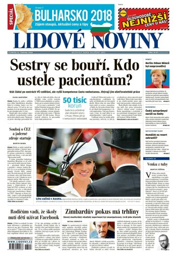 Obálka e-magazínu Lidové noviny 21.6.2018