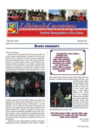 Obálka e-magazínu Libinské noviny 80/2018