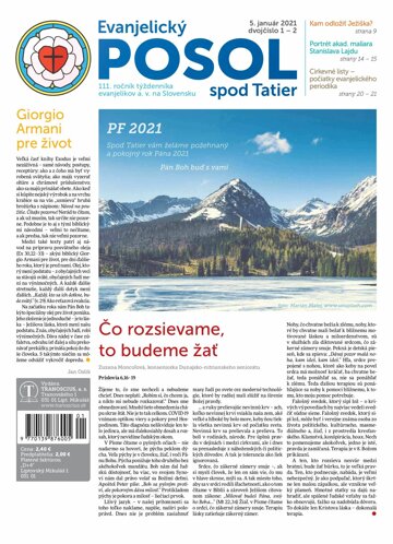 Obálka e-magazínu Evanjelický posol spod Tatier 1-2-2021