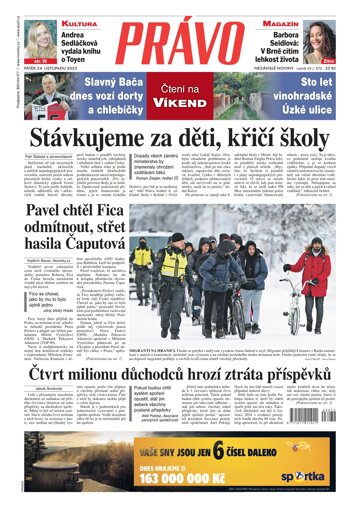 Obálka e-magazínu Deník Právo 24.11.2023